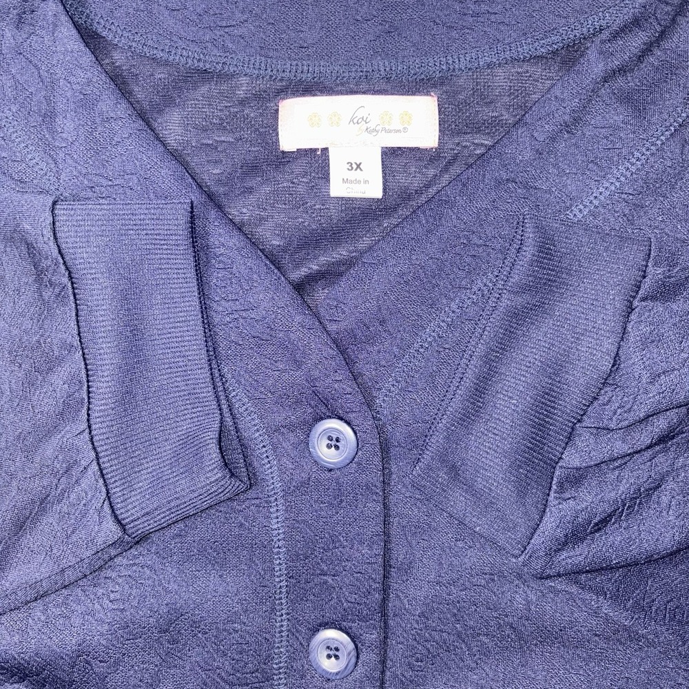 Koi Scrub Jacket Womens 3X Navy Claire Cardigan Stretch Medical Nursing 440-012